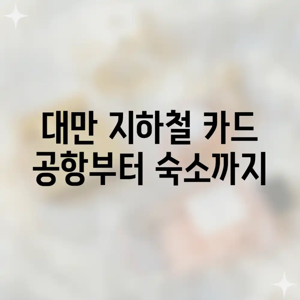 대만 지하철 카드, 공항부터 숙소까지