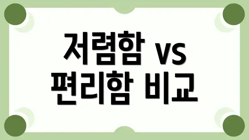 저렴함 vs 편리함 비교