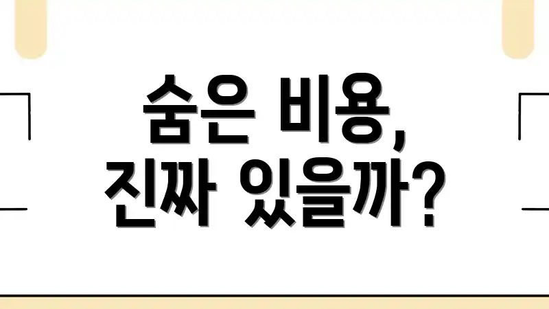 숨은 비용, 진짜 있을까?
