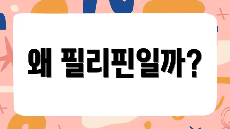 왜 필리핀일까?