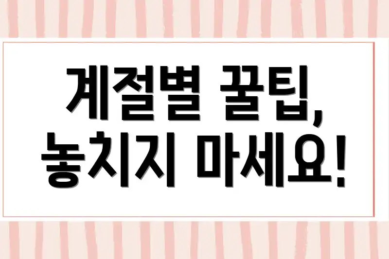 계절별 꿀팁, 놓치지 마세요!