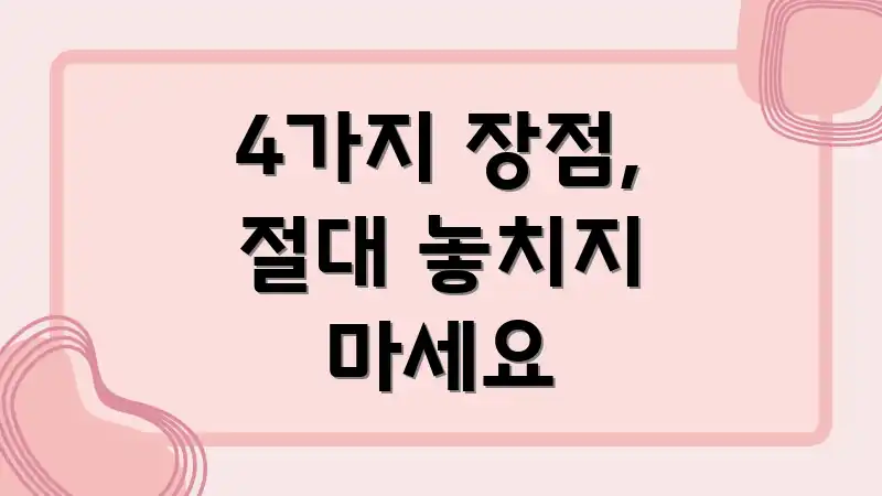 4가지 장점, 절대 놓치지 마세요