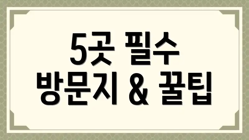 5곳 필수 방문지 & 꿀팁