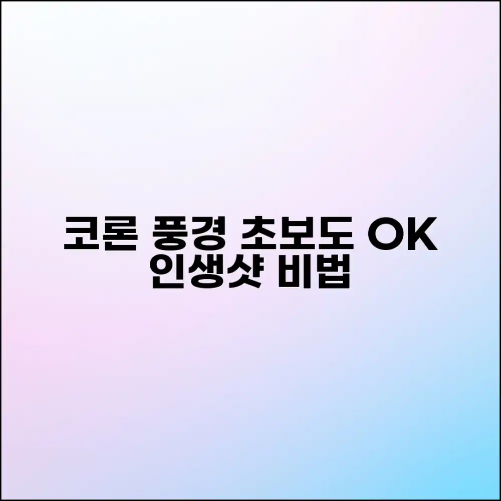 초보자도 찍는 코론 아름다운 풍경 사진과 함께
